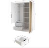 ALTDECOR Drehtürenschrank NERA (Kleiderschrank Garderobenschrank mit viel Stauraum, Moderner Schrank) Vielseitiger Drehtürenschrank mit Flügeltüren Schubladen Lamellen Bild 3