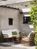 Gartencouchtisch Anemon, aus Kunst-Rattan mit Glasplatte, Boho Stil, natur, 140 cm Bild 3