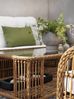 Gartencouchtisch Anemon, aus Kunst-Rattan mit Glasplatte, Boho Stil, natur, 140 cm Bild 4