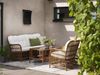 Gartencouchtisch Anemon, aus Kunst-Rattan mit Glasplatte, Boho Stil, natur, 140 cm Bild 2
