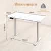 120 x 60 cm Höhenverstellbarer Schreibtisch mit Haken Elektrischer Stehschreibtisch Weiß Bild 2