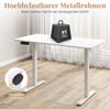 120 x 60 cm Höhenverstellbarer Schreibtisch mit Haken Elektrischer Stehschreibtisch Weiß Bild 5