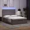 vidaXL Ottoman-Bett mit Matratze & LEDs Grau 140x200 cm Kunstleder 3313858 Bild 3