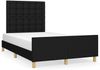 Einzelbett mit Kopfteil Stoff Schwarz 120x200 cm Bild 2