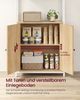 VASAGLE Standregal mit verstellbaren Ablagen, Bücherregal, 6 Ebenen, Türen, Metallrahmen, eichenfarben-weiß Bild 4