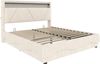 LVHOM Polsterbett 140x200cm mit LED&USB, Doppelbett mit Bettkasten, Jugendbett mit Kopfteil, Stauraumbett mit Lattenrost, Boxspringbett Beige Bild 2