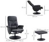 HOMCOM Polsterstuhl Relaxsessel mit Liegefunktion (Polstersessel, 2 St), für Wohnzimmer, Schlafzimmer, Kunstleder, Schwarz Bild 3