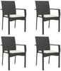 vidaXL Gartenstühle mit Kissen 4 Stk. Poly Rattan Schwarz 319883 Bild 2