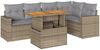 vidaXL 6-tlg. Garten-Sofagarnitur mit Kissen Beige Poly Rattan 3327041 Bild 2