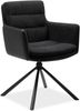 Finori Logan 70A Stuhl, Stoff anthrazit + Lederoptik schwarz / schwarz | Esszimmerstuhl für Esszimmer | Maß: B x H x T ca. 59 x 88 x 63 cm | Esszimmerstuhl mit Stoffbezug und Metallgestell Bild 3