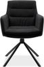 Finori Logan 70A Stuhl, Stoff anthrazit + Lederoptik schwarz / schwarz | Esszimmerstuhl für Esszimmer | Maß: B x H x T ca. 59 x 88 x 63 cm | Esszimmerstuhl mit Stoffbezug und Metallgestell Bild 2