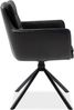 Finori Logan 70A Stuhl, Stoff anthrazit + Lederoptik schwarz / schwarz | Esszimmerstuhl für Esszimmer | Maß: B x H x T ca. 59 x 88 x 63 cm | Esszimmerstuhl mit Stoffbezug und Metallgestell Bild 5