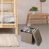 WOLTU 2er Set Sitzhocker mit Stauraum Sitzwürfel Sitzbank Faltbar Truhen Aufbewahrungsbox, Deckel Abnehmbar, Gepolsterte Sitzfläche aus Leinen, 37,5 x 37,5 x 38CM(LxBxH), Beige Bild 2