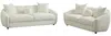 Vente-unique - Couchgarnitur Stoff Weiß - B 96 cm x H 78 cm x L 182 cm216 cm Bild 2