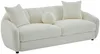 Vente-unique - Couchgarnitur Stoff Weiß - B 96 cm x H 78 cm x L 182 cm216 cm Bild 3