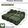 2-Sitzer Sofa 192×167×70 cm aus Samt rahmenlos modular mit 2 Ottomanen, grün Bild 4