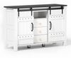 Sideboard 120x40x80 cm, weiß, 2 Schiebetüren & 3 Schubladen, MDF – Landhausstil Bild 2