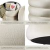 tectake® Hocker mit Stauraum, Scandi Sitzhocker Samt Stoff, Pouf, Polsterhocker rund für Schminktisch, Schlafzimmer, Wohnzimmer Möbel, als Flur Möbel, Stauhocker Wohnen - Samtoptik Creme-weiß Bild 4