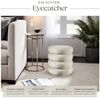 tectake® Hocker mit Stauraum, Scandi Sitzhocker Samt Stoff, Pouf, Polsterhocker rund für Schminktisch, Schlafzimmer, Wohnzimmer Möbel, als Flur Möbel, Stauhocker Wohnen - Samtoptik Creme-weiß Bild 3