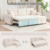 3-Sitzer Schlafsofa, Cord mit Chaiselongue & Stauraum, USB-Anschluss, 212,5x136x86 cm, Beige Bild 5