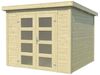 Lasita Maja Gartenhaus Zambezi 5 Gartenhaus aus Holz in Grau Holzhaus mit 28 mm Wandstärke Blockbohlenhaus mit Montagematerial Bild 2
