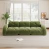 Flieks Modulares Sofa 3-Sitzer, Cloud Sofa mit runden Armlehnen, Chenille weich, rahmenlos bodennah, Lounge Sofa, Grün Bild 2