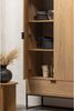 Schrank Silas aus Kiefernholz, modernes Design, natur, stabile Metallfüße, mit Türen und Schublade Bild 2