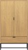 Schrank Silas aus Kiefernholz, modernes Design, natur, stabile Metallfüße, mit Türen und Schublade Bild 3