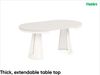 MEBLINI Esstisch Rund Ausziehbar aus Metall - 100-176x76 cm - CONEY - Kaschmir/Kaschmir - Loft - Esszimmertisch Modern - Küchentisch - Ausziehtisch - Round Dining Table Bild 2