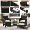 Yaheetech Gartenlounge-Set mit Sessel, Fußhocker & Kaffeetisch, Rattan-Optik, Schwarz & Beige Bild 5