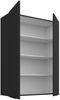 Küchen Hängeschrank 80 cm - Höhe 90 cm ARIA Schwarz ultra matt + Schwarz matt, hochwertige Fronten mit Anti Fingerprint Beschichtung Küchenzeile Küchenblock Bild 3