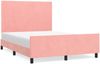 vidaXL Bettgestell mit Kopfteil Rosa 140x190 cm Samt 3125634 Bild 2