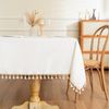 TUWENA Tischdecke Rechteckig Tischdecke,Leinen Baumwolle Tischtuch Abwaschbar mit Quaste Bild 2