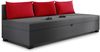Schlafsofa Misti III - Einzelbett mit Kissen, Sofa mit Bettkasten, Bettsofa, Farbauswahl, Bettgestell, Komfortbett, Bett für Jugendzimmer, Schlafmöbel (Graphit + Rot (Lux 06 + Lux 14)) Bild 2