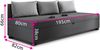 Schlafsofa Misti III - Einzelbett mit Kissen, Sofa mit Bettkasten, Bettsofa, Farbauswahl, Bettgestell, Komfortbett, Bett für Jugendzimmer, Schlafmöbel (Graphit + Rot (Lux 06 + Lux 14)) Bild 5