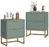 UEV Nachttisch 2er Set, Nachtkommode mit Schubladen (Nachtschrank mit 2 Schubladen für Kinderzimmer/Schlafzimmer/Wohnzimmer), kleine Beistelltisch Sofatisch mit Kippschutz Bild 1