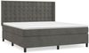 vidaXL Boxspringbett mit Matratze Dunkelgrau 160x200 cm Samt 3132928 Bild 2