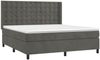 vidaXL Boxspringbett mit Matratze Dunkelgrau 160x200 cm Samt 3132928 Bild 3