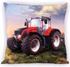 Traktor roter Kissenbezug 40 x 40 cm Bild 1