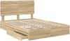 vidaXL Aufbewahrungsbett Sonoma-Eiche 140 x 190 cm Holzwerkstoff 3412688 Bild 5