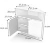 Eckschrank Inaro Weiß 79 x 76 cm mit 3 Fächern Vicco Bild 2
