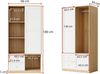 Merax Schiebetür-Kleiderschrank, Schiebetürenschrank, Kleiderschrank mit Schiebetüren, Multifunktions-Kleiderschrank, mit Kleiderstange und Schubladen, Weiß & Holzfarbe, 90×50×180 cm Bild 4