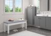 Sitzbank Küchenbank Kiefer weiß massiv Holzbank Polsterbank 120x40, grau 90.71-39WP21 Bild 4
