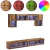 vidaXL TV Wand Einheiten mit LED 6 pcs Altholz Holzwerkstoff 3402962 Bild 4