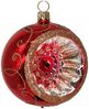 Reflexkugel Ø 6cm, Rot glänzend, Spitzenbordüre - Schatzhauser Weihnachtsschmuck Bild 1