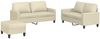 vidaXL 3-tlg. Sofagarnitur mit Kissen Creme Kunstleder 3201414 Bild 2