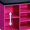 Kesper | Schuhschrank mit Sitzkissen, Material: Faserplatte, Maße: B51,5 x H48 cm x L29,5 cm, Farbe: Pink, Schwarz |15964 Bild 3