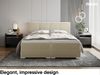 MEBLINI Boxspringbett ELIZABETH 140x200 cm mit Bettkasten - H3P/Beige Samt Polsterbett - Doppelbett mit Topper & Taschenfederkern-Matratze Bild 3