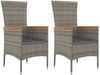 vidaXL 3-tlg. Garten-Essgruppe mit Kissen Grau Poly Rattan 3157534 Bild 4
