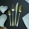 Besteck Set BRIT - Edelstahl - 16-teilig - je 4x Messer, Gabel, Löffel, Teelöffel - gold Bild 3